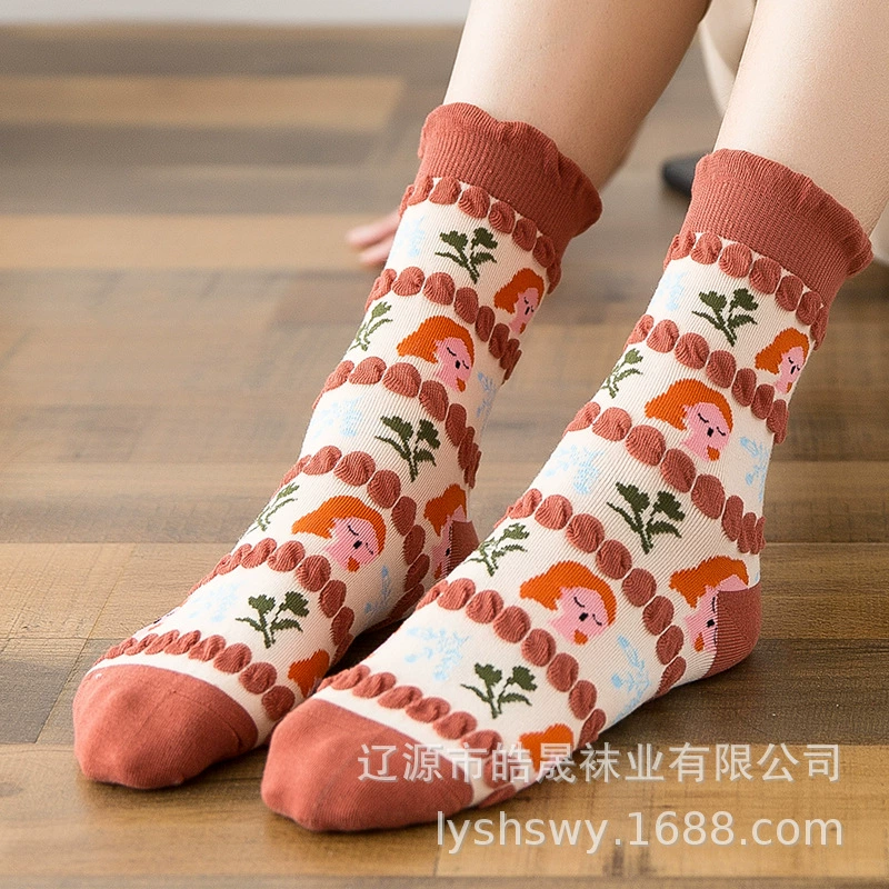 Autumn cartoon cute socks, direct factory sales, mid-length, Korean style