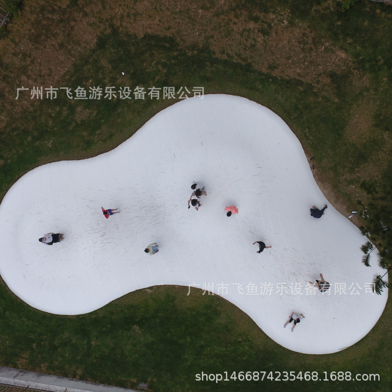 Inflatable travel white trampoline