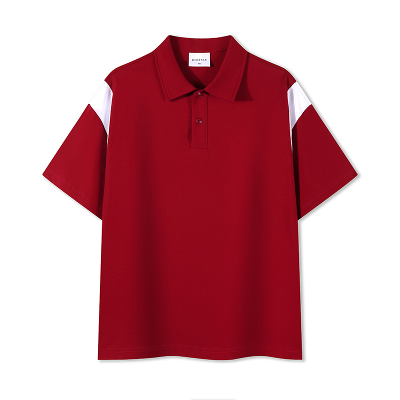 Costura deportiva retro americana marca de moda solapa de algodón de manga corta equipo ropa de trabajo ropa de trabajo ropa de trabajo polo personalizado