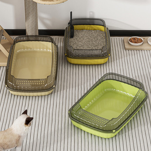 Cross-border Cat Litter Box Oversized Fully Semi-enclosed Cat Toilet Anti-sand Trumpet Baby Cat Litter Box Cat Supplies