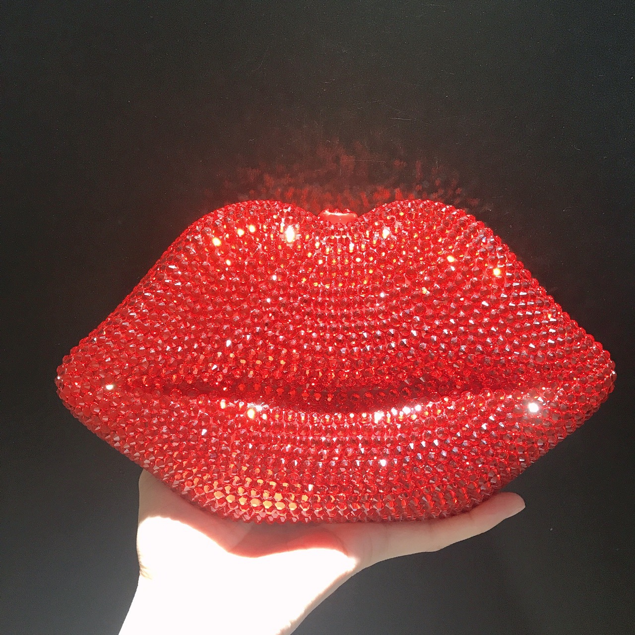 Túi clutch nữ cầm tay đính đá phong cách Âu Mỹ — Màu đỏ chi tiết 6