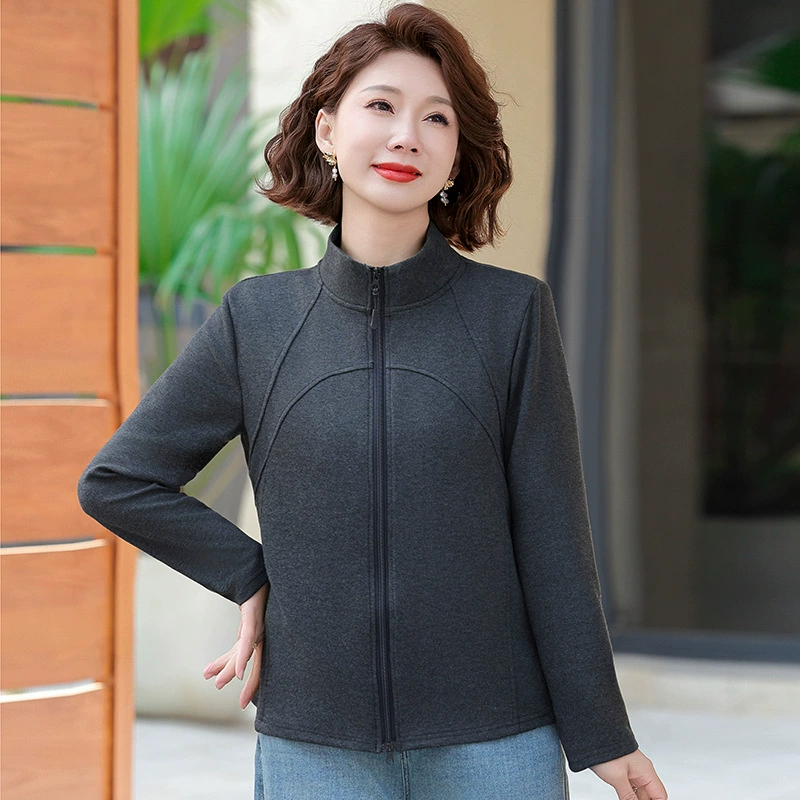Новый весенний и осенний повседневный спортивный топ женская куртка среднего и пожилого возраста свободная куртка женская иностранная спортивная одежда большого размера