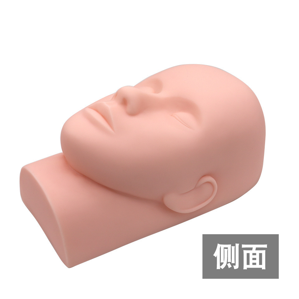 美睫嫁接睫毛练习头模 纹绣假人头模特闭眼硅胶头模厂家直销