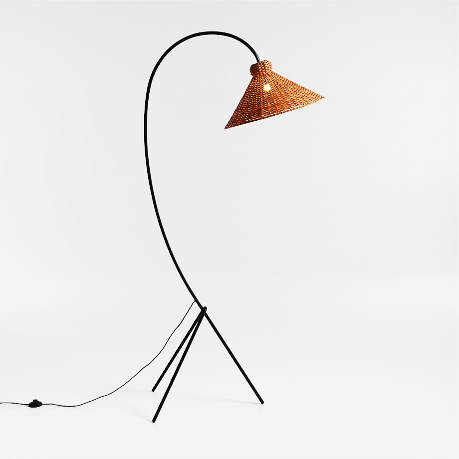 Lámpara de pie de ratán sala de estar sofá Estilo nórdico estilo japonés retro estilo silencioso lámpara de techo lámpara de pie creativa