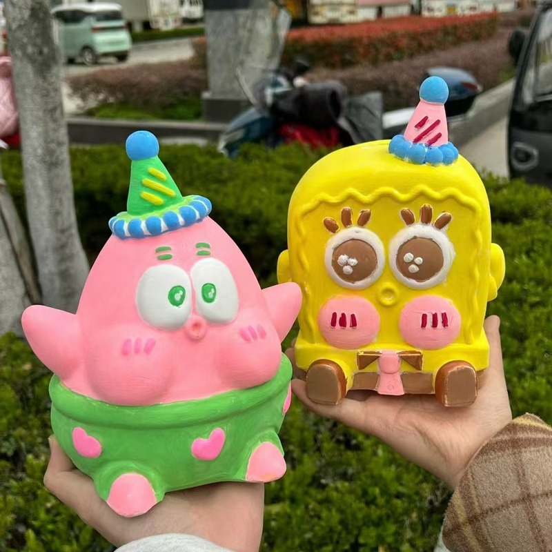 ネット赤爆金diy卸売り石膏人形立体漫画彩色塗装公園出店メーカー直販白胚|undefined