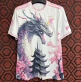 Japanese pink dragon white