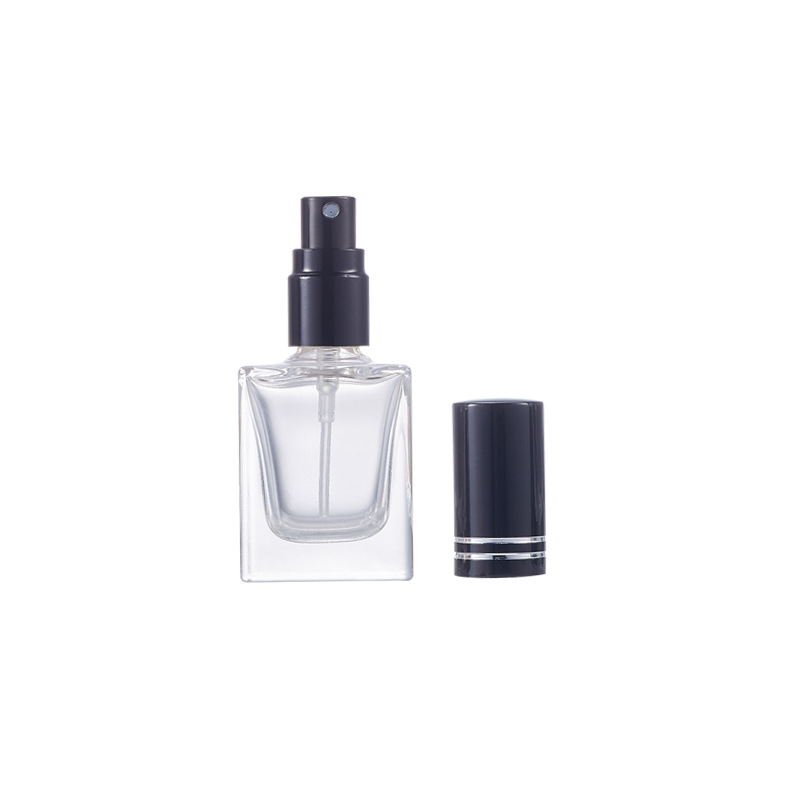 Botella de perfumes 10ml botella de spray cuadrada de vidrio vacía botella de viaje transparente botella de muestra pequeña botella de cuatro cuadrados