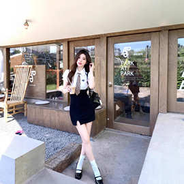 学院风辣妹穿搭高级感甜辣包臀连衣裙JK制服套装女短裙性感纯欲夏