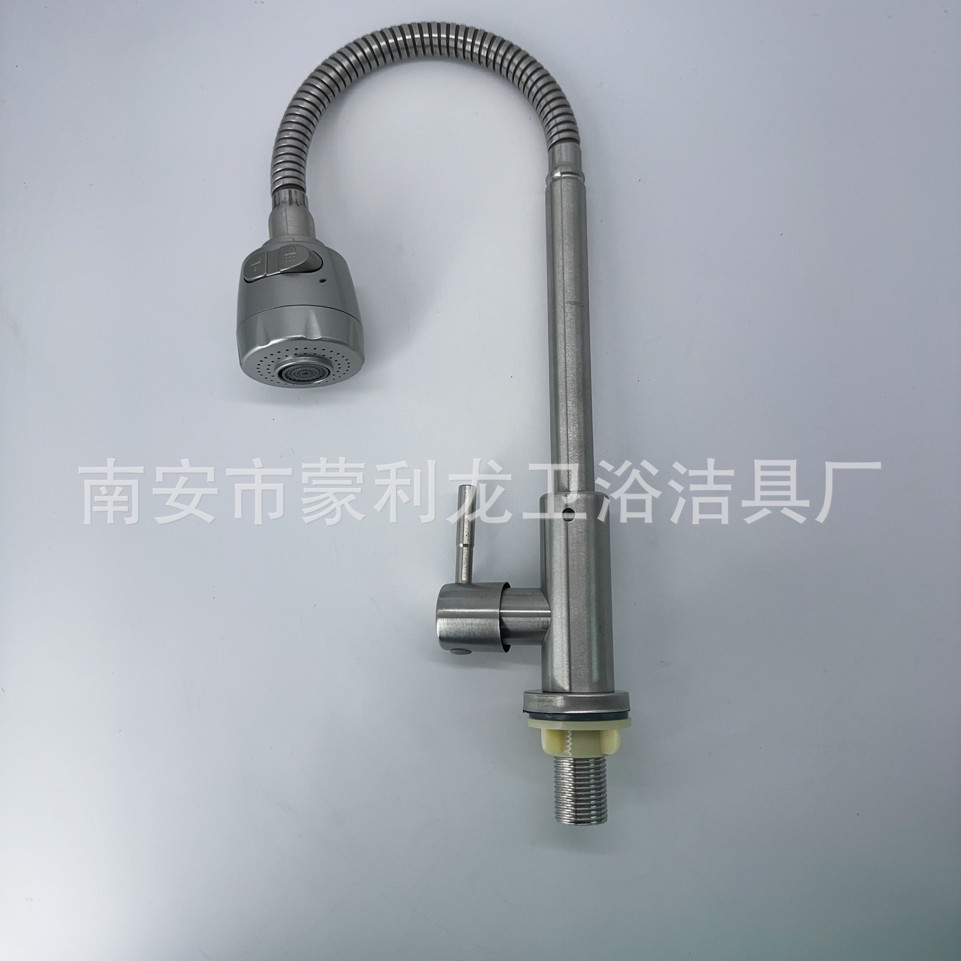 Stainless steel single cold water kitchen faucet, wholesale, for home and commercial use, cross-border sales, 4-inch single cold water, large curved kitchen faucet