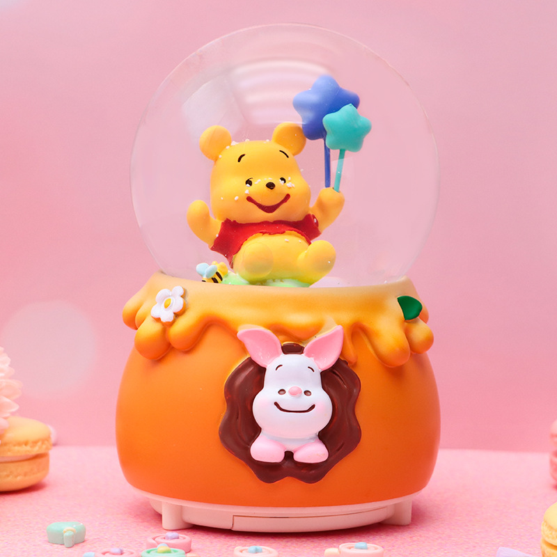 Romántico secreto bosque bola de cristal luminosa caja de música caballo blanco creativo decoración de escritorio de niña regalo de estudiante al por mayor