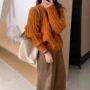加厚圆领套头宽松毛衣