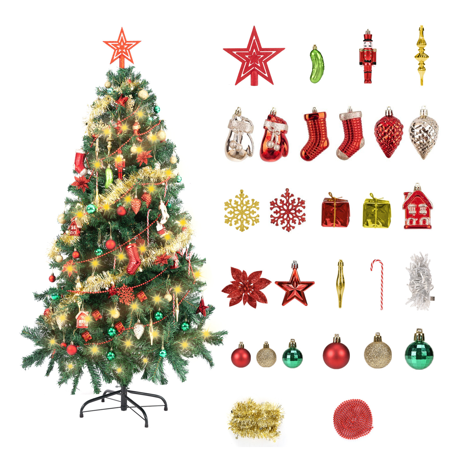 Lujo nuevo boutique árbol de Navidad atmósfera decoración árbol de Navidad colgante decoraciones traje cadena luz árbol de Navidad colgante