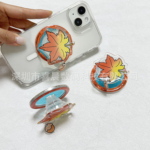 Cartoon Acrylic Holder Portable Retractable Airbag Holder Acrylic Printed Glue Magnetic Mobile Phone Holder