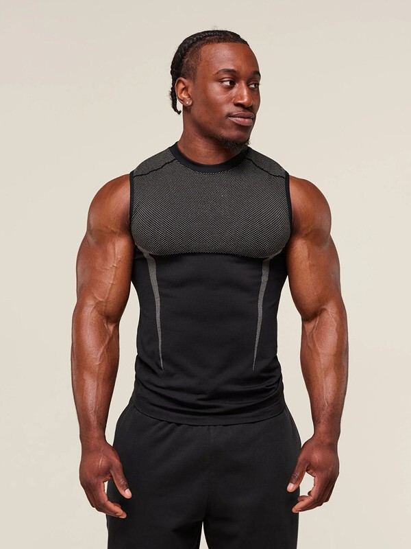 GYM 新しいアメリカンプリントマッスルフィットネスベストスポーツ通気性カジュアルランニングノースリーブブルーボールトップ|undefined
