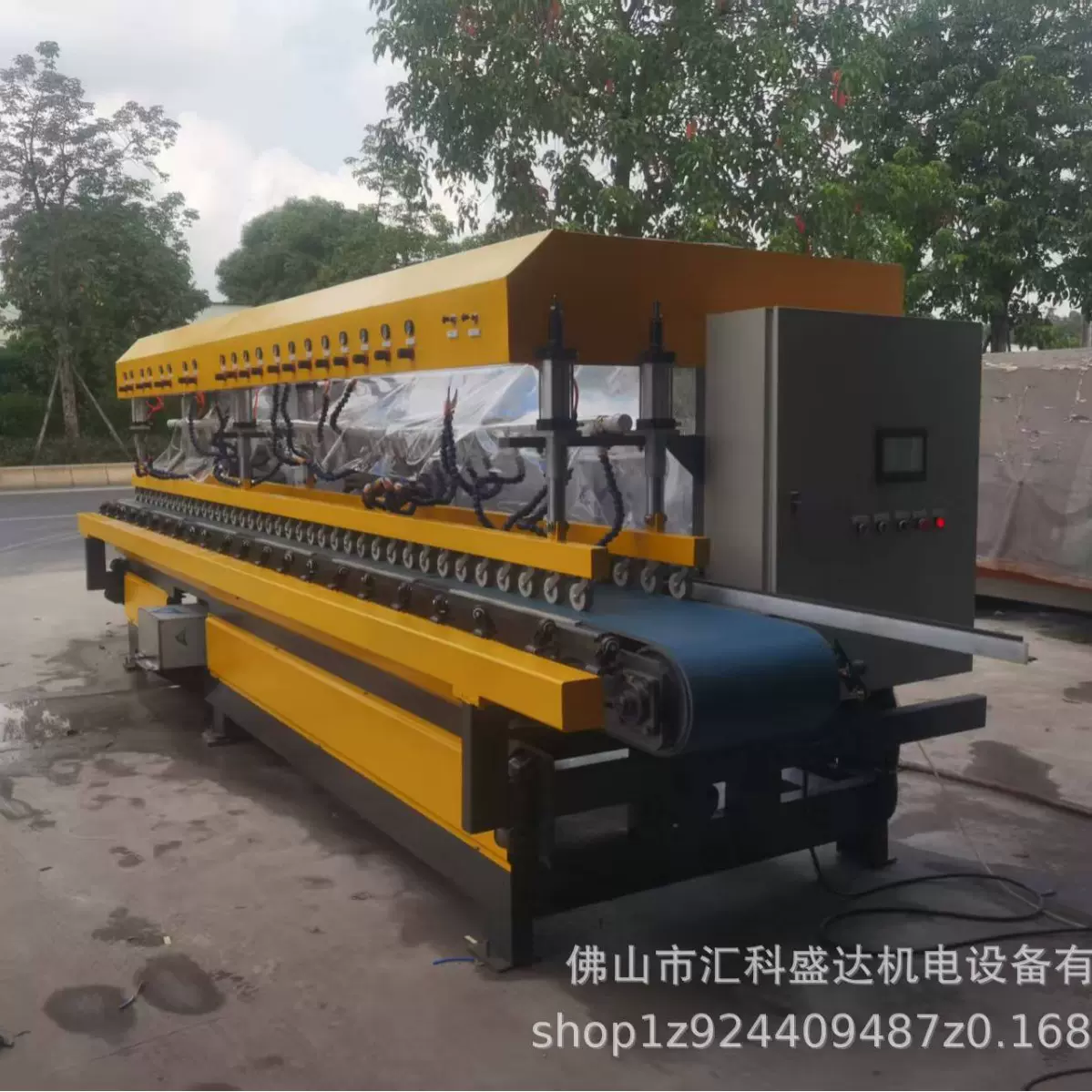 多功能石材橱柜台面下挂磨边机上下R角倒角抛光一体机垂直磨边机