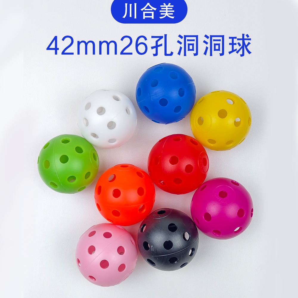 42mm 26-Hole Golf Plastic Practice Ball Golf Indoor Practice Ball Injection Molded Hole Ball Kidsren's Pickleball Ball