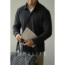 老钱风意式薄毛呢保暖翻领拉链衬衫男士2025秋冬修身质感新款衬衫