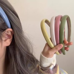 Korean Sweet Spring and Summer Colorful Leather Solid Color Narrow Headband Hair Accessory Instagram Teenage Universal Stylish Hairpin Headband for Women