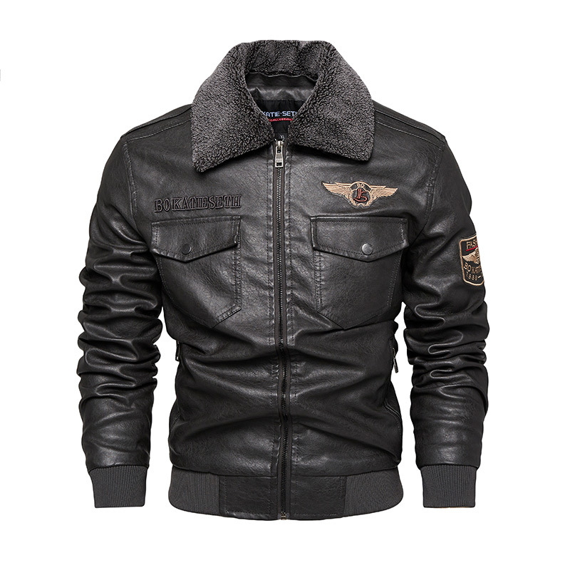 Comercio exterior transfronterizo Amazonas invierno chaqueta de cuero pu hombre Europa y América joven moda delgada chaqueta de cuero hombre