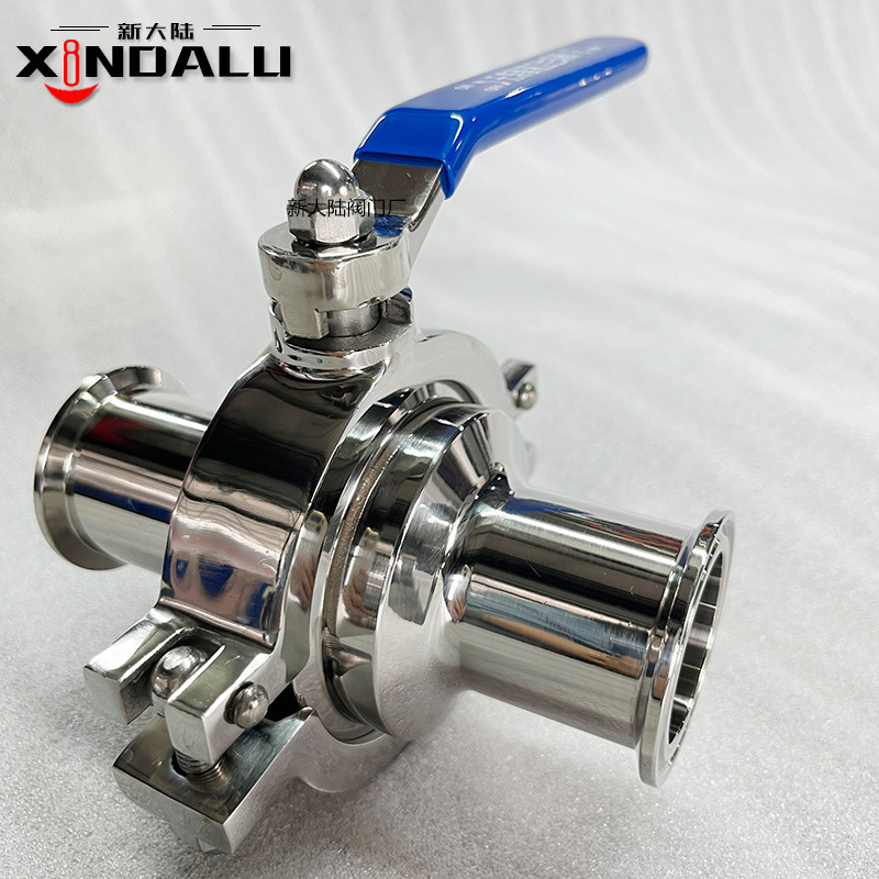 新大陆卫生级快装手动无滞留球阀 不锈钢中间卡箍轻便式全包球阀