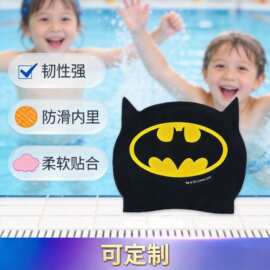 儿童男女高弹泳帽跨境小恶魔卡通硅胶不勒头泳帽时尚训练游泳用品