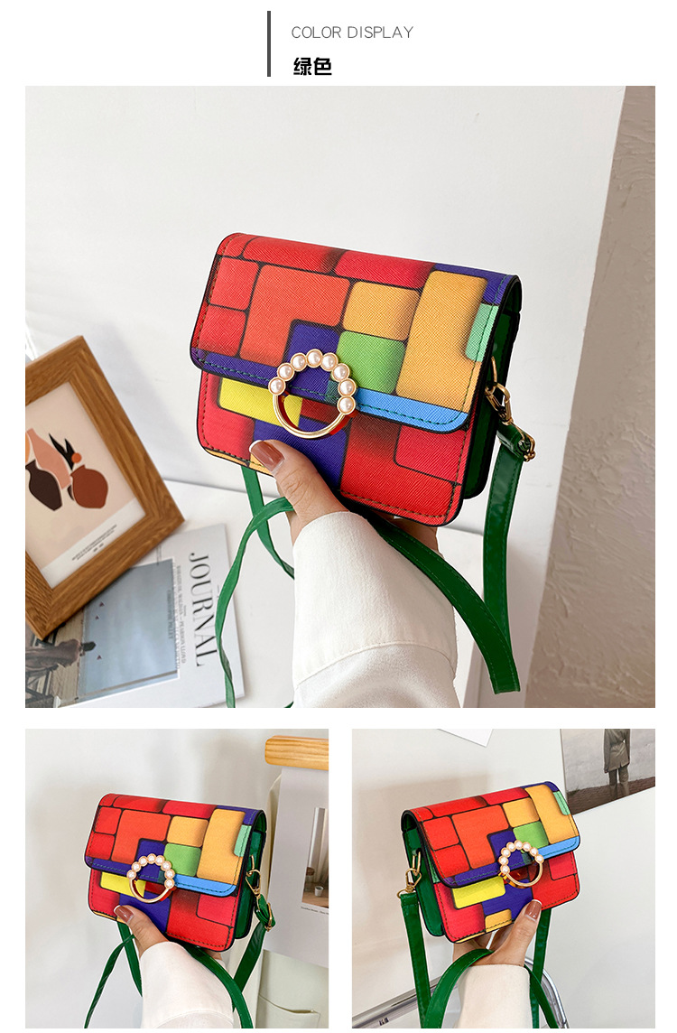 Korean Version Of Macaron Color Chain Bag Hit Color Shoulder Messenger Bag display picture 7