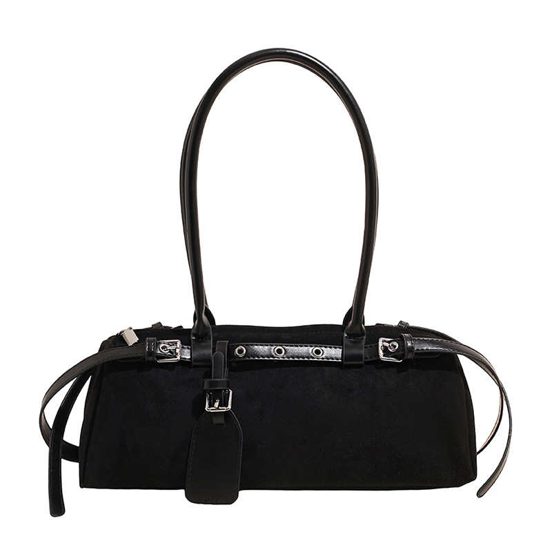 Luxury Trendy Retro Baguette Bag For Women 2025 Cross-Border New Suede Versatile Casual Single Shoulder Underarm Bag - Thumbnail 8