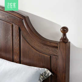 SI6K美克恣在家美式复古实木床1.8米美式实木床双人床轻奢床主卧