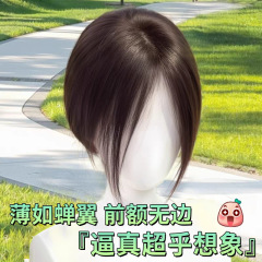 胎毛前髪のかつらの女性の頭の上の本当の髪の鬢の角は後頭部の全人の髪の上の前髪のかつらの切れを覆います。