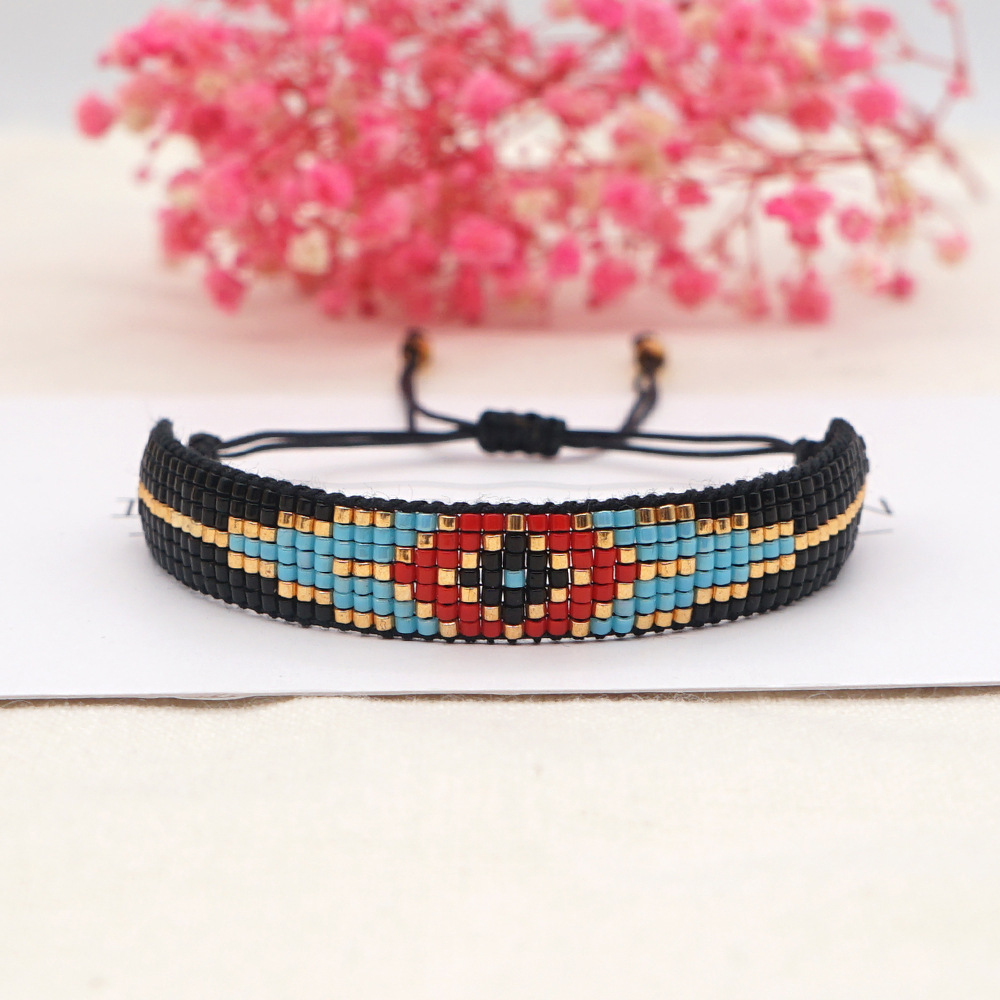 geometric eyes Miyuki beads handmade woven bracelet wholesale jewelry Nihaojewelrypicture2