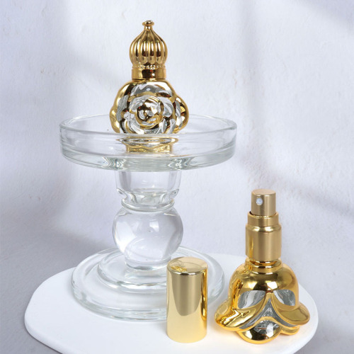 Rose perfume refill bottle glass 10ml sample spray bottle portable essential oil rolling ball empty bottle massage roller ball bottle