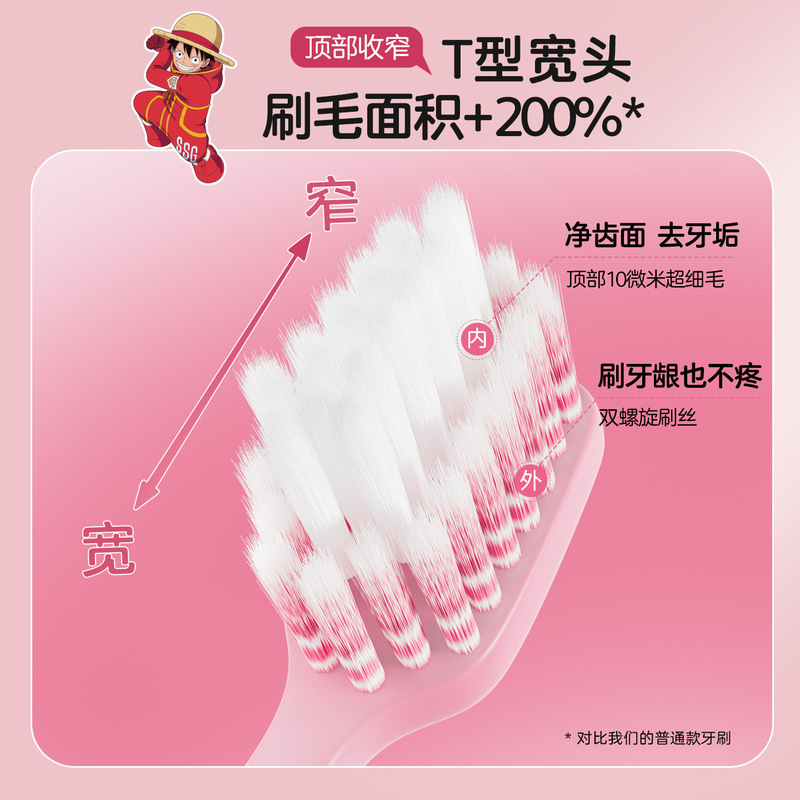 航海王T型宽旋成人儿童牙刷套装磁吸IP徽章亲子童趣高级牙刷批发|undefined