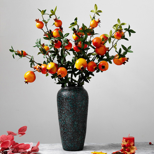 New Year Spring Festival artificial flowers New Year's Eve flowers five bags of persimmons pomegranates, good luck bucket decoration accessories moving house celebration supplies 