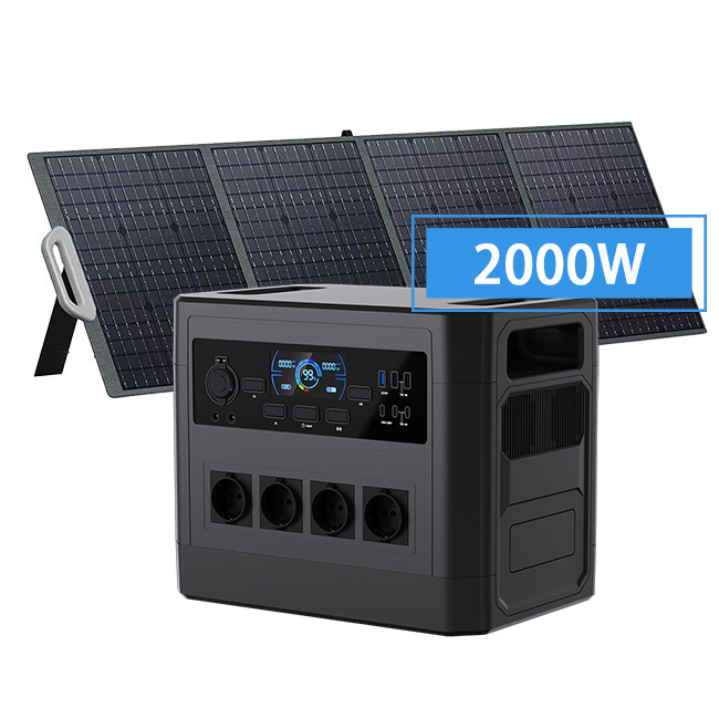 220V al aire libre banco de energía portátil almacenamiento de energía 2000W de alta potencia al aire libre generador solar