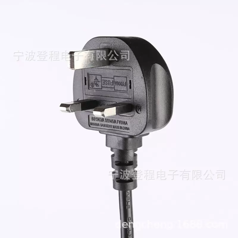厂家供应电动工具橡胶插头英国插头线三芯pvc家用电器电源线批发
