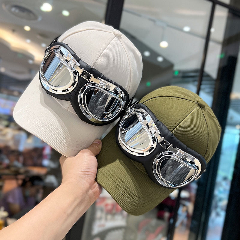 Vintage Pilot Hat With Sunglasses For Men And Women Hip Hop Cap_voghion.com