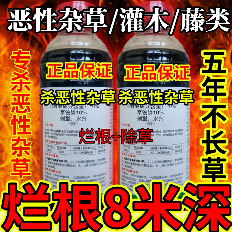 杀草快高浓度精草铵膦铵盐果园小飞蓬各种杂草恶性杂草/灌木/藤类
