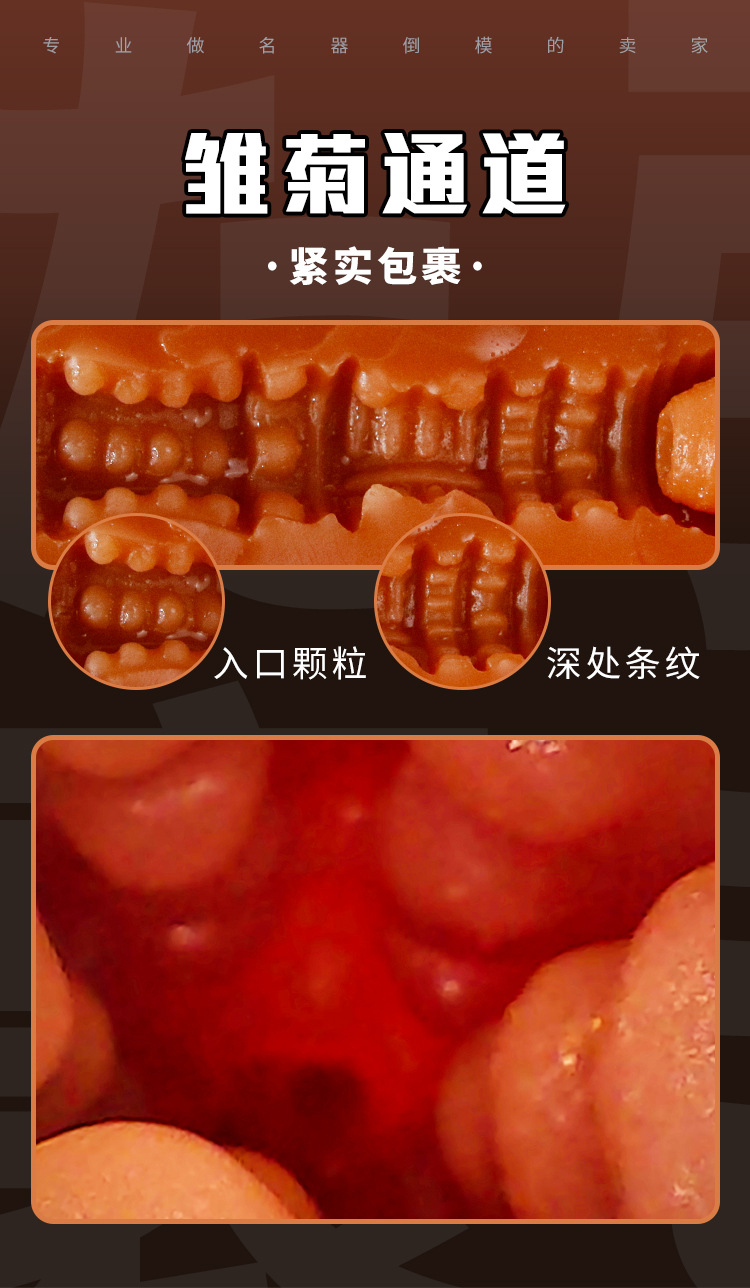 Jiuai Men’s Manual Masturbation Cup Half-Body TPE Adult Toy Flesh Tone — detail image 23