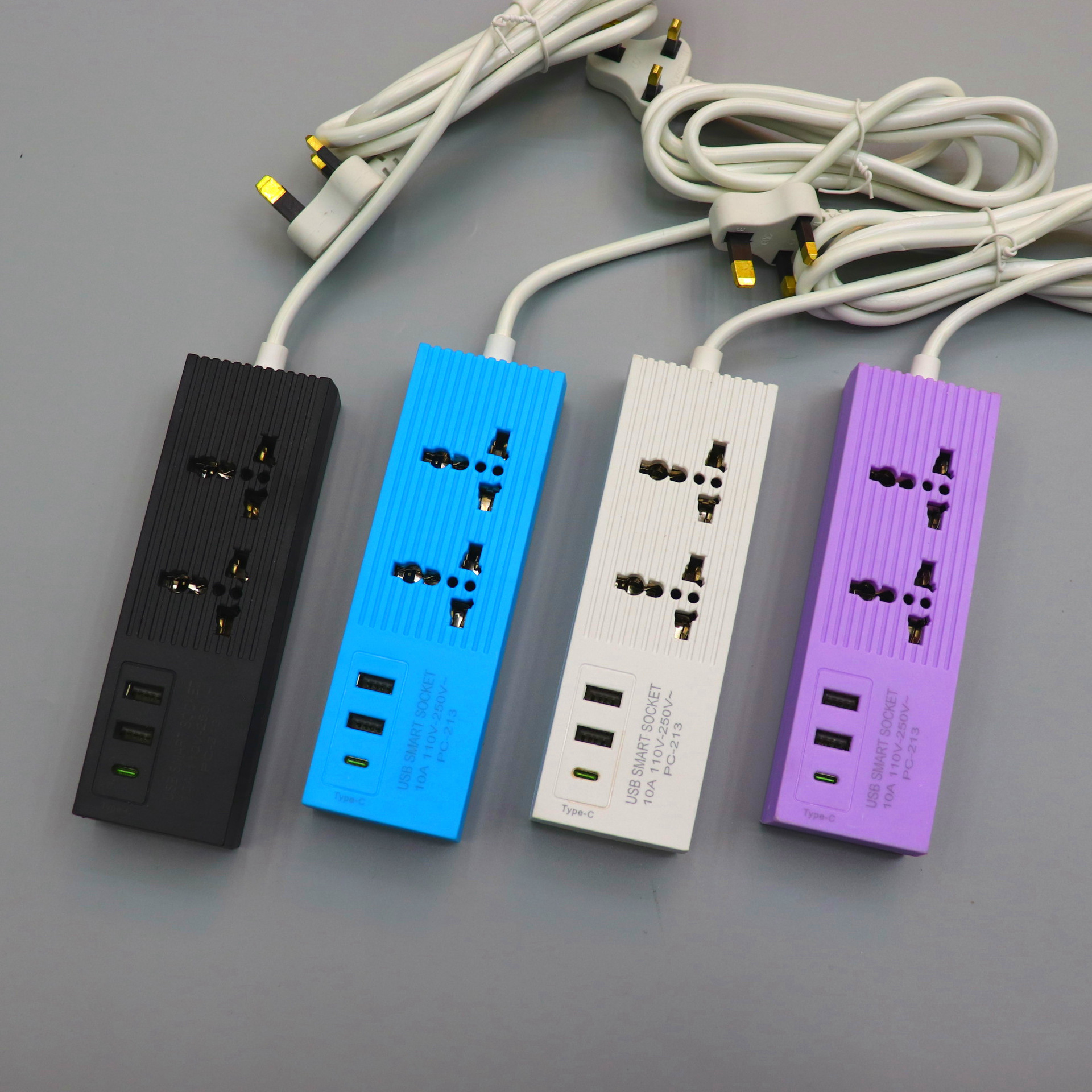 TYPE-C 5V 4A USB泰国菲律宾 南美 秘鲁 二扁 彩色旅行插