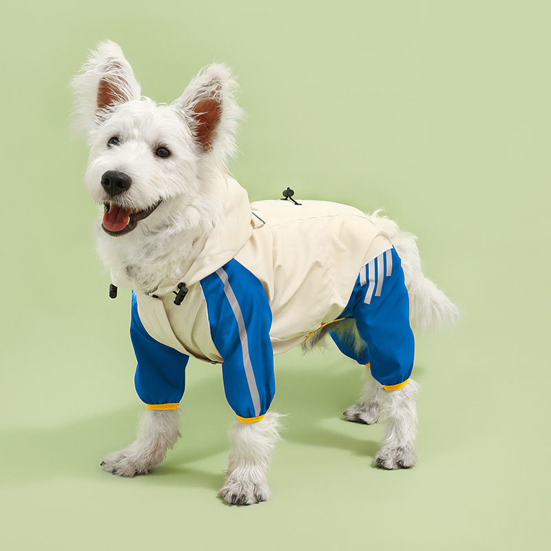 子犬を牽引できる四足レインコート防水全包連足小型犬比熊テディペット雨の日服|undefined