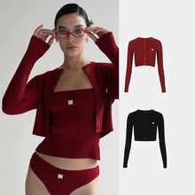 韩国badblood bcac系列美式辣妹针织开衫女长袖小众休闲小外套潮