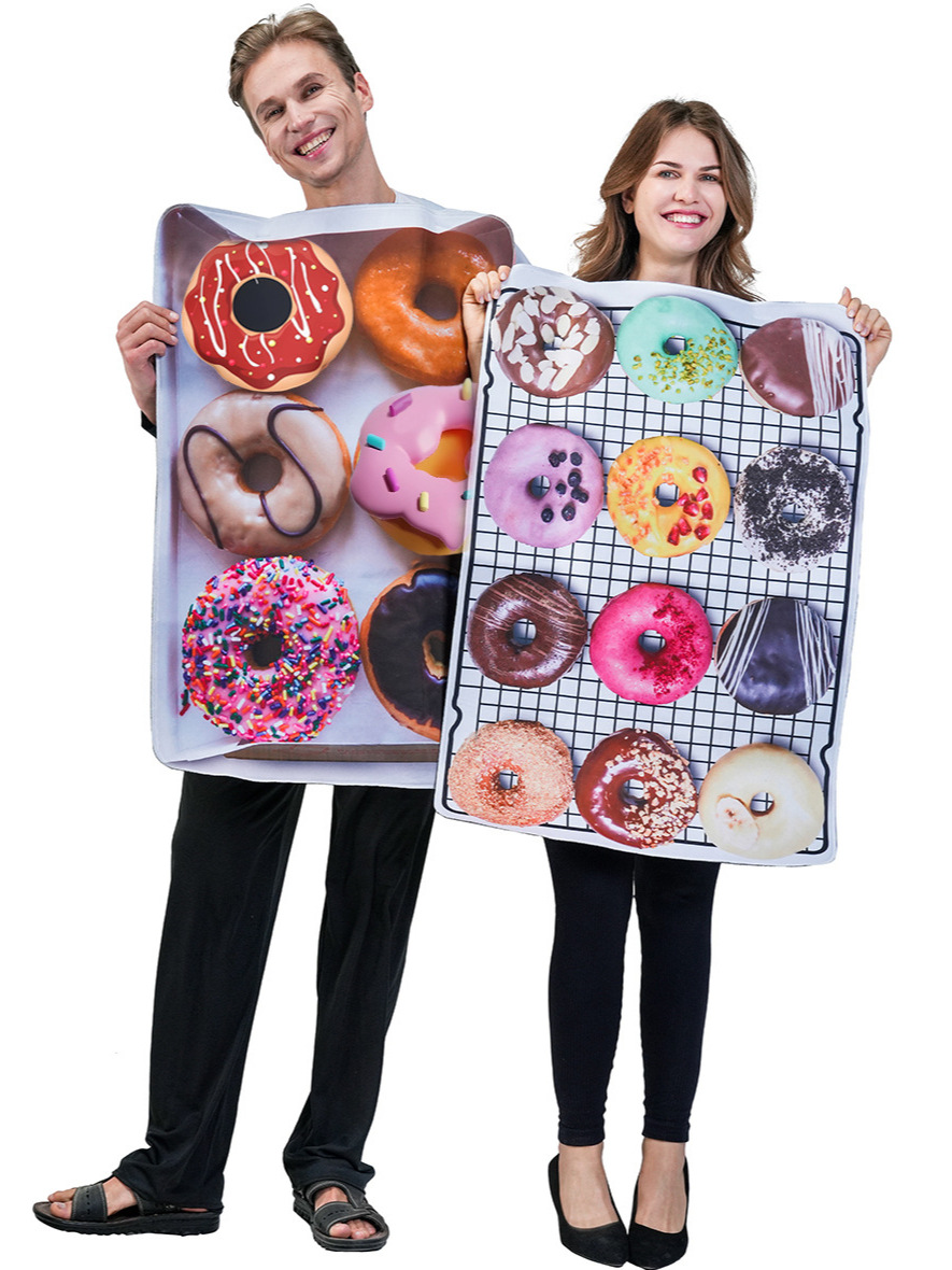 Halloween Adulto Niños Gays Funny Donuts Disfraces Parodia Comida COS Fiesta Show