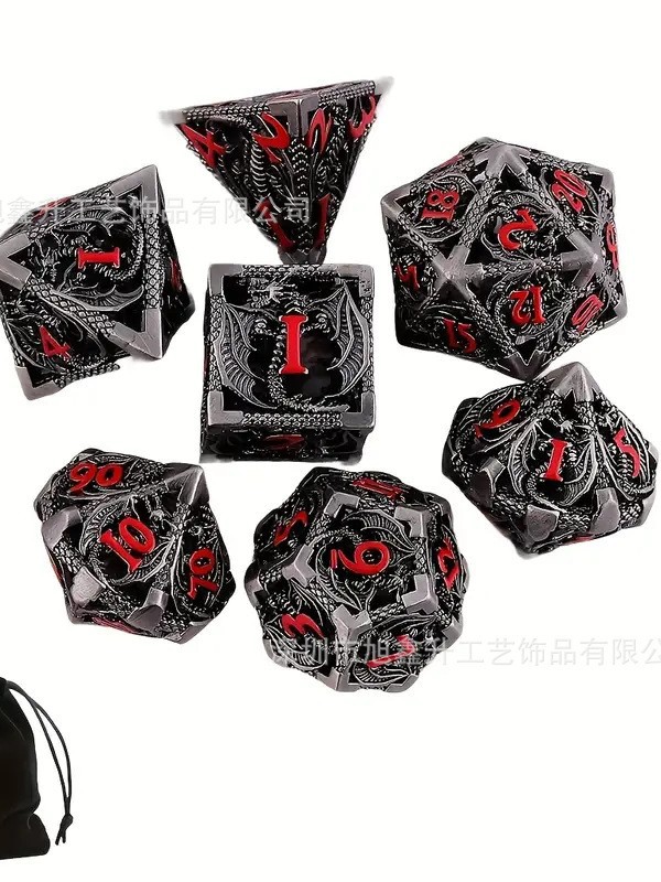 Kesulu metal hueco dragón Dados DND dragón y ciudad subterránea corriendo grupo juego de mesa multi-Cara dados digitales al por mayor D20