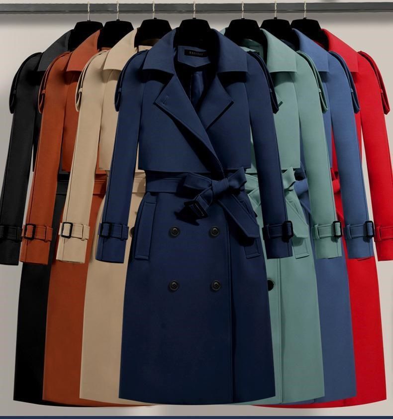 Femmes Style Simple Couleur Unie Ceinture Unique Poitrine Manteau Trench-coat display picture 1