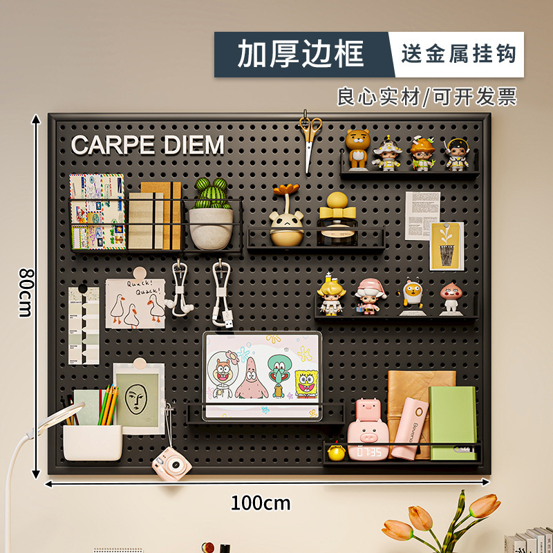 Agujero tablero pared almacenamiento rack dormitorio pantalla estante colgante tablero estudio escritorio organización estante de almacenamiento