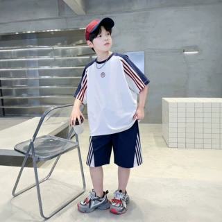 男童夏装套装2026新款夏季薄款运动大儿童夏款男孩短袖两件套外贸