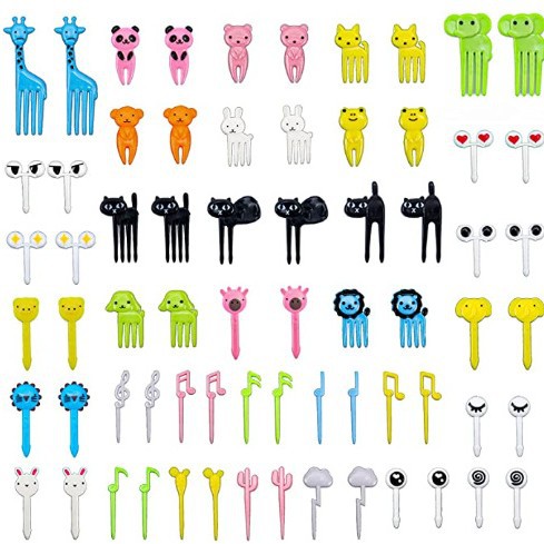 Uso doméstico Cartoon Tenedores para fruta para niños Creativo Animales para niños Set de palillos de plástico para fruta Palillos para fiambrera