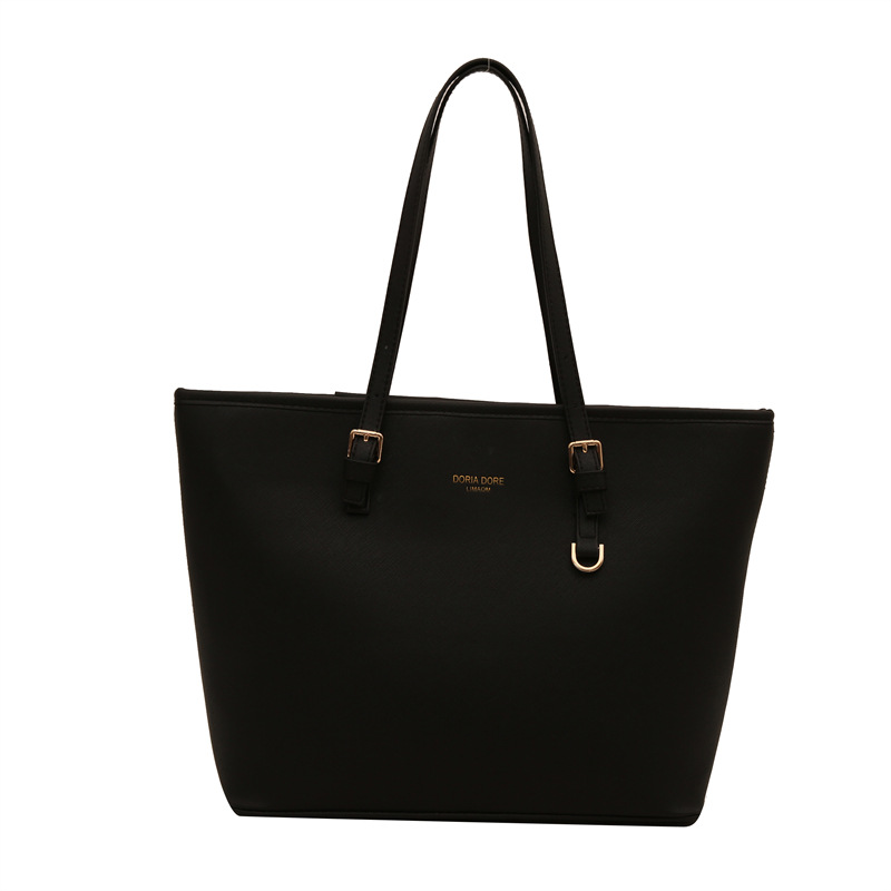 Bolsa de gran capacidad 2025, nueva bolsa de hombro para estudiantes universitarios, bolsa de viaje de mano negra para mujeres.