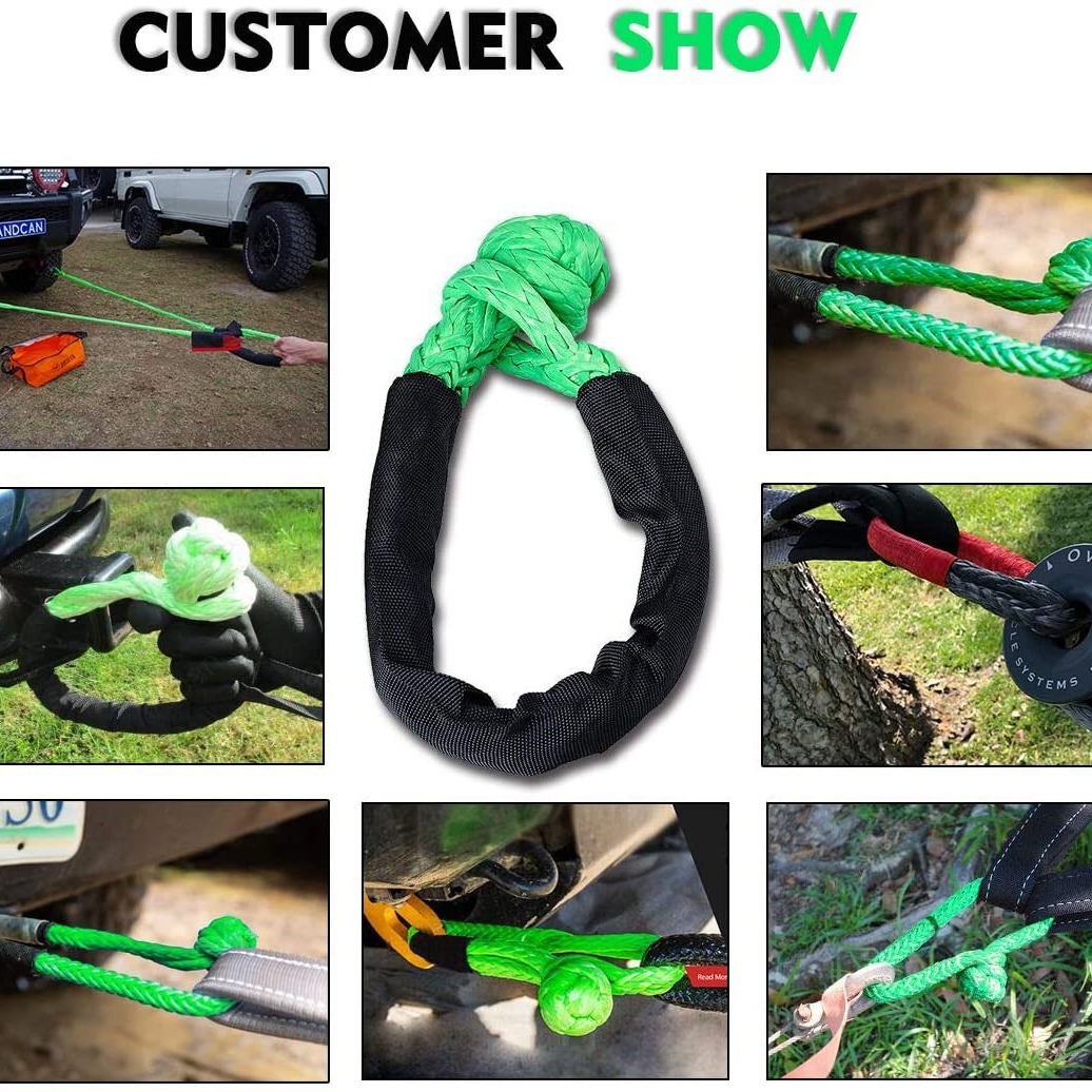 17吨疙瘩绳 软卸扣 单装 对装  绞盘绳 拖车绳 拖车钩越野 亚X20