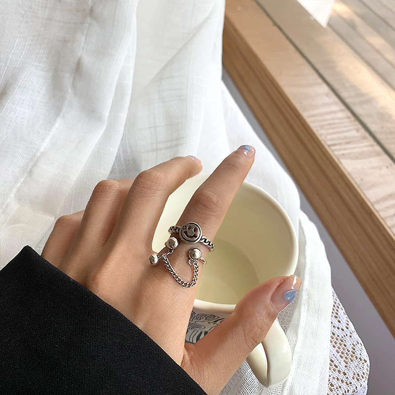 Simple Style Smiley Face Copper Plating Open Ring 1 Piece